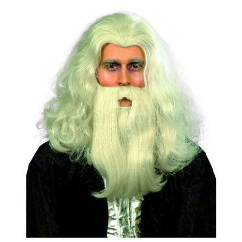 Gray Merlin Wizard Wig and Beard Set by HalloweenStore.com