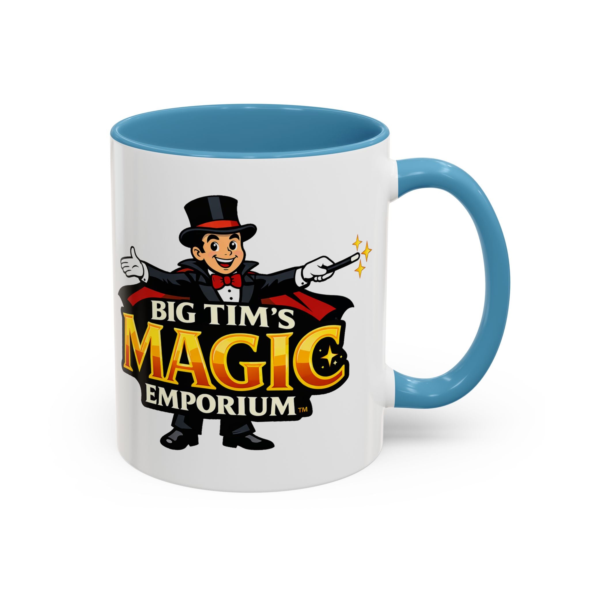 Magic Logo Coffee Mug — "Big Tim's Magic Emporium" Accent Mug (11/15oz) by Printify