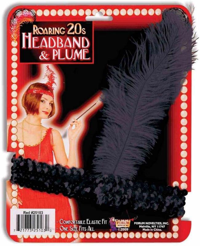 Forum Novelties Black Sequin Flapper Headband by Masquerade