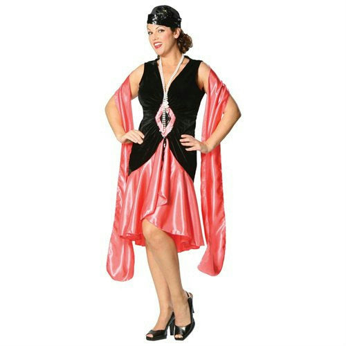 Puttin' on the Ritz Adult Swing Costume Flapper Dress Coral XL by HalloweenStore.com