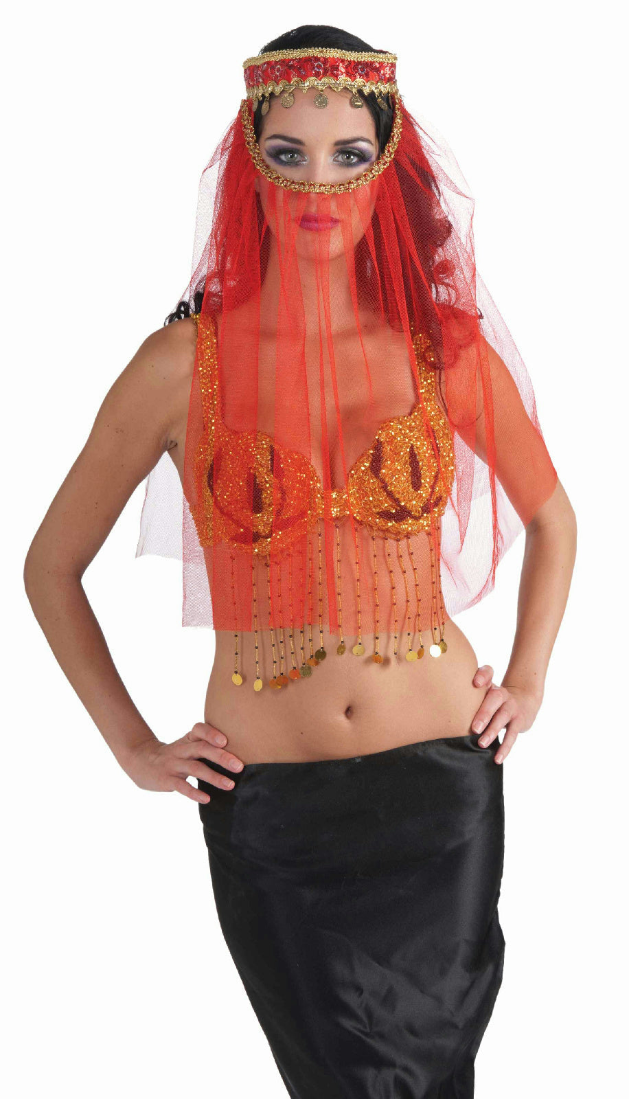 Red Harem Desert Princess Veil Headpiece by HalloweenStore.com