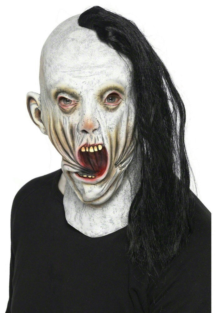 Screamer Adult Mask with Attached Hair by HalloweenStore.com