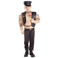 Macho Biker Child Muscle Chest Costume with Tattoos Size Small 4-6 by HalloweenStore.com