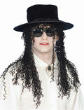 From the 80s Adult Pop Superstar Hat and Long Black Curly Wig 80's Pop Star by HalloweenStore.com