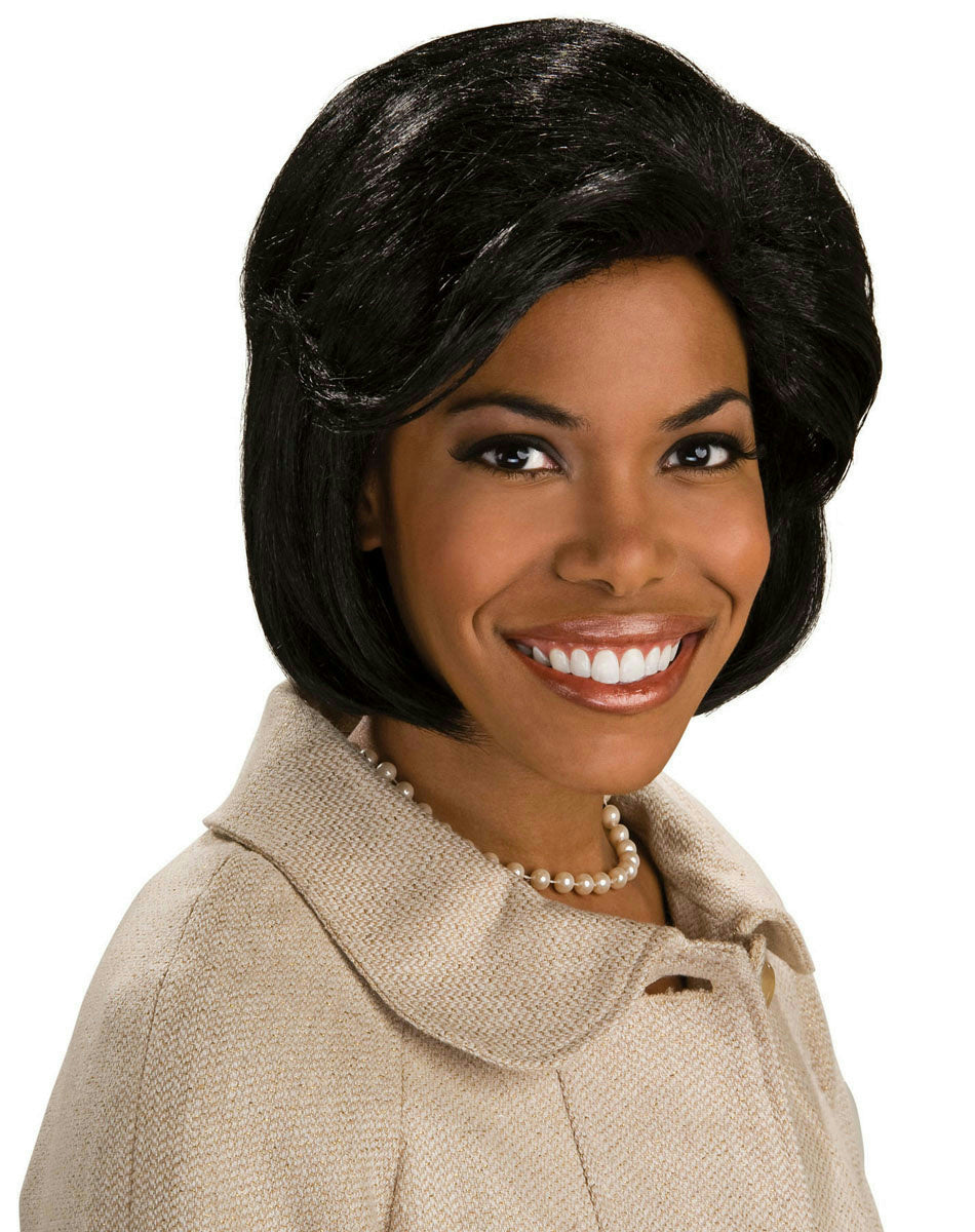 President First Lady Michelle Obama Short Black Bob Wig by HalloweenStore.com