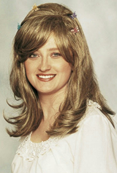 Deluxe Mixed Blonde Light Brown Layered Women's Fairy Wig with Butterfly Clips by HalloweenStore.com