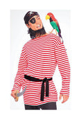 Red and White Striped Costume Pirate Matey Shirt by HalloweenStore.com