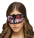 Shimmering Glitter Harlequin Black Pink Purple Diamond Shape Mardi Gras Eye Mask by HalloweenStore.com