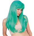 Long Green Glamour Wig with Bangs by HalloweenStore.com