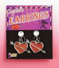 Cupid's Heart Arrow Clip-On Earrings Valentine's Day Accessory Costume Jewelry by HalloweenStore.com