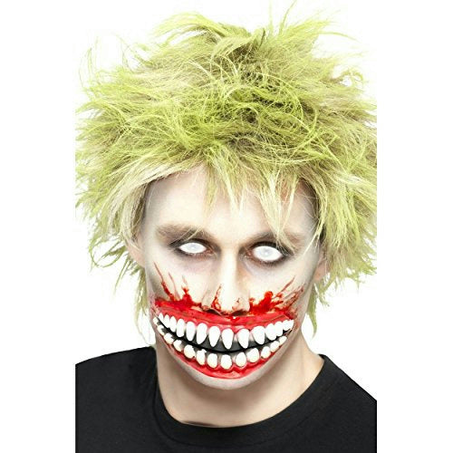 Big Mouth Mutilation Evil Scary Smile Latex Appliance Makeup Prosthetic by HalloweenStore.com