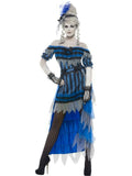 Women's Ghostly Saloon Girl Costume with Dress Overskirt and Headband Size Large by HalloweenStore.com