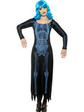Women's X Ray Costume Long Sleeve Tube Skeleton Dress Size Medium by HalloweenStore.com