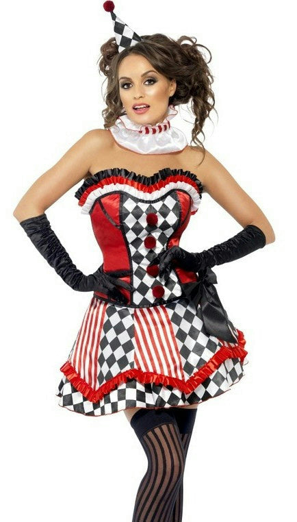 Fever Deluxe Clown Cutie Adult Costume Size Small by HalloweenStore.com
