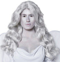 Women's Cemetery Angel Cement Gray Long and Wavy Wig by HalloweenStore.com