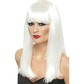 Neon White Glamourama Lady Pop Star Wig by HalloweenStore.com