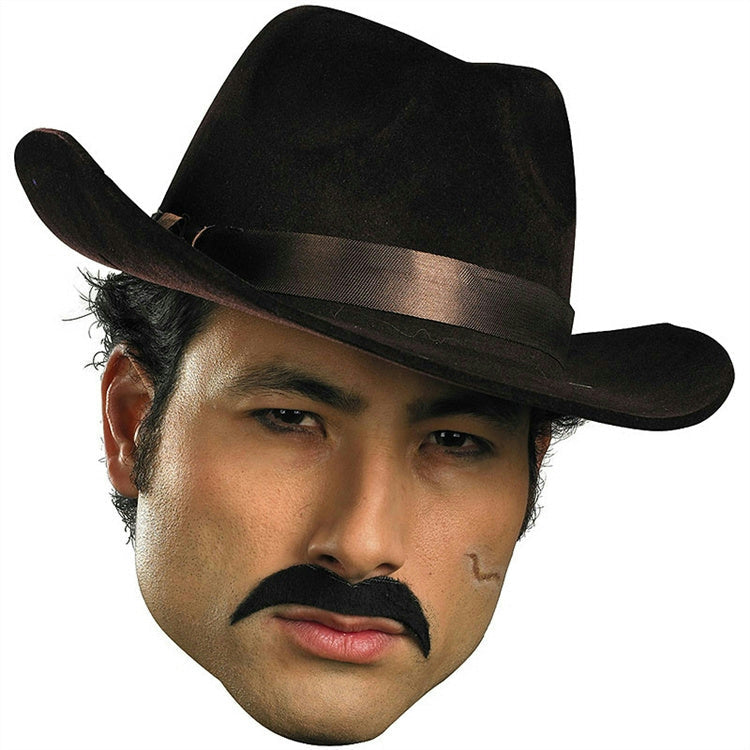 Self Adhesive Black Gangster Mustache Facial Hair by HalloweenStore.com