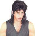 Black Mullet Shoulder Length Costume Wig by HalloweenStore.com