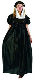 Renaissance Maiden Black Satin Costume Dress Standard Size by HalloweenStore.com