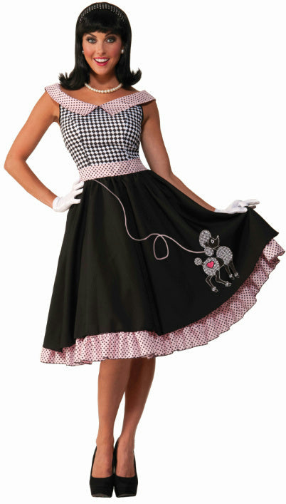 Flirtin' with the 50's Checkered Cutie Dress with Poodle Size XS/S by HalloweenStore.com