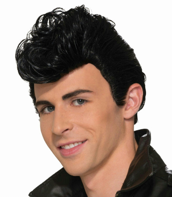 Black 50's Greaser Mens Costume Wig by HalloweenStore.com