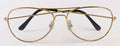 Gold Frame Aviator Glasses with Clear Lens by HalloweenStore.com