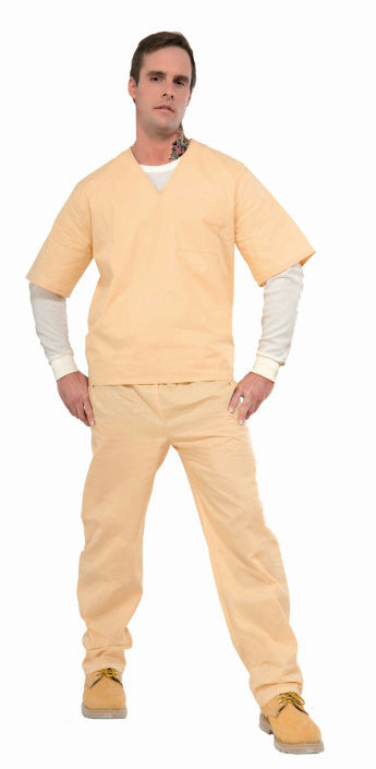 Beige Prisoner Suit Costume Adult Standard by HalloweenStore.com