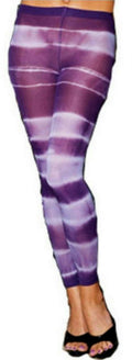 Nylon Opaque Purple Tie Dye Footless Tights by HalloweenStore.com