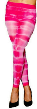 Nylon Opaque Hot Pink Tie Dye Footless Tights by HalloweenStore.com