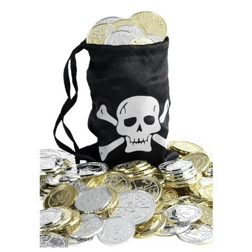 Pirate Coin Bag Costume Accessory with Coins by HalloweenStore.com