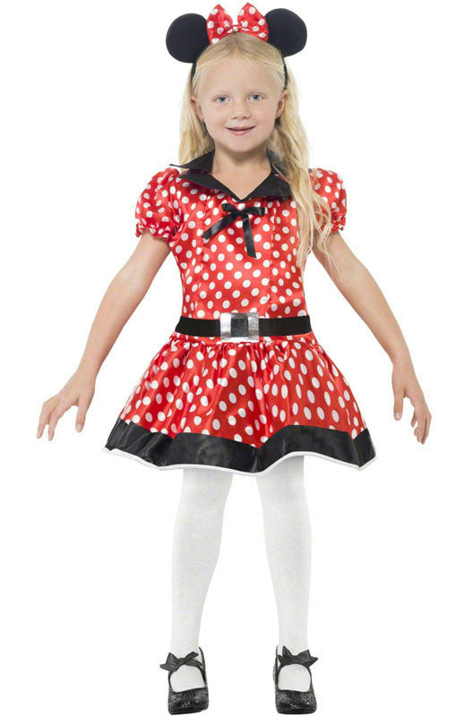 Cute Mouse Girls Costume Dress Minnie Small 4-6 by HalloweenStore.com