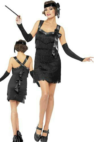 Smiffy's Fever Women's Flapper Foxy Black Costume Size Small 6-8 by HalloweenStore.com