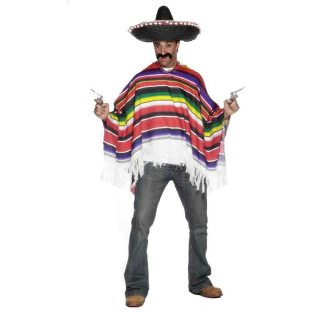 Smiffy's Men's The Wild West Mexican Poncho Adult Costume by HalloweenStore.com