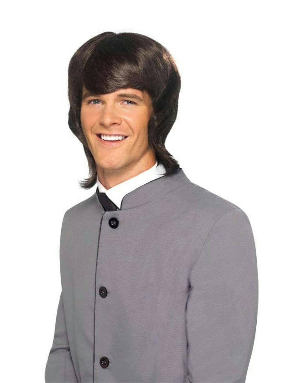 Smiffy's Men's Dark Brown 60's Male Mod Wig by HalloweenStore.com