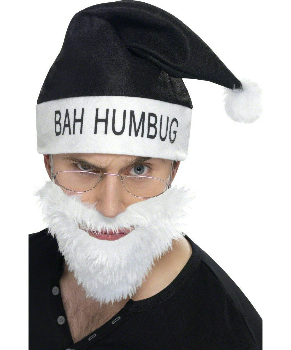 Bah Humbug Anti-Santa Claus Costume Kit Hat Beard and Glasses Set by HalloweenStore.com