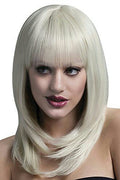 Smiffy's Fever High Quality Blonde Feathered Tanja Wig with Bangs & Natural Part by HalloweenStore.com