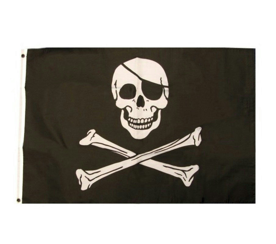 Jolly Roger Skull and Crossbones Pirate Flag by HalloweenStore.com