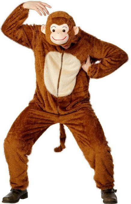 Smiffy's Monkey Adult Costume with Hood Size Medium by HalloweenStore.com