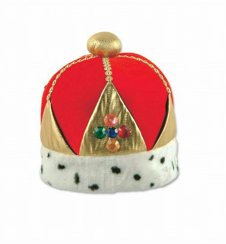 Plush Royal Imperial Queen's Crown Hat Dalmatian Trim by HalloweenStore.com