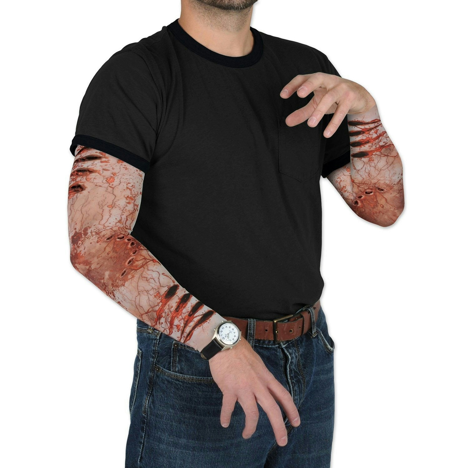 Beistle Zombie Bite Party Sleeves Halloween Costume Accessory by HalloweenStore.com