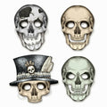 4 pack of Assorted Card Stock Skeleton Paper Masks by HalloweenStore.com