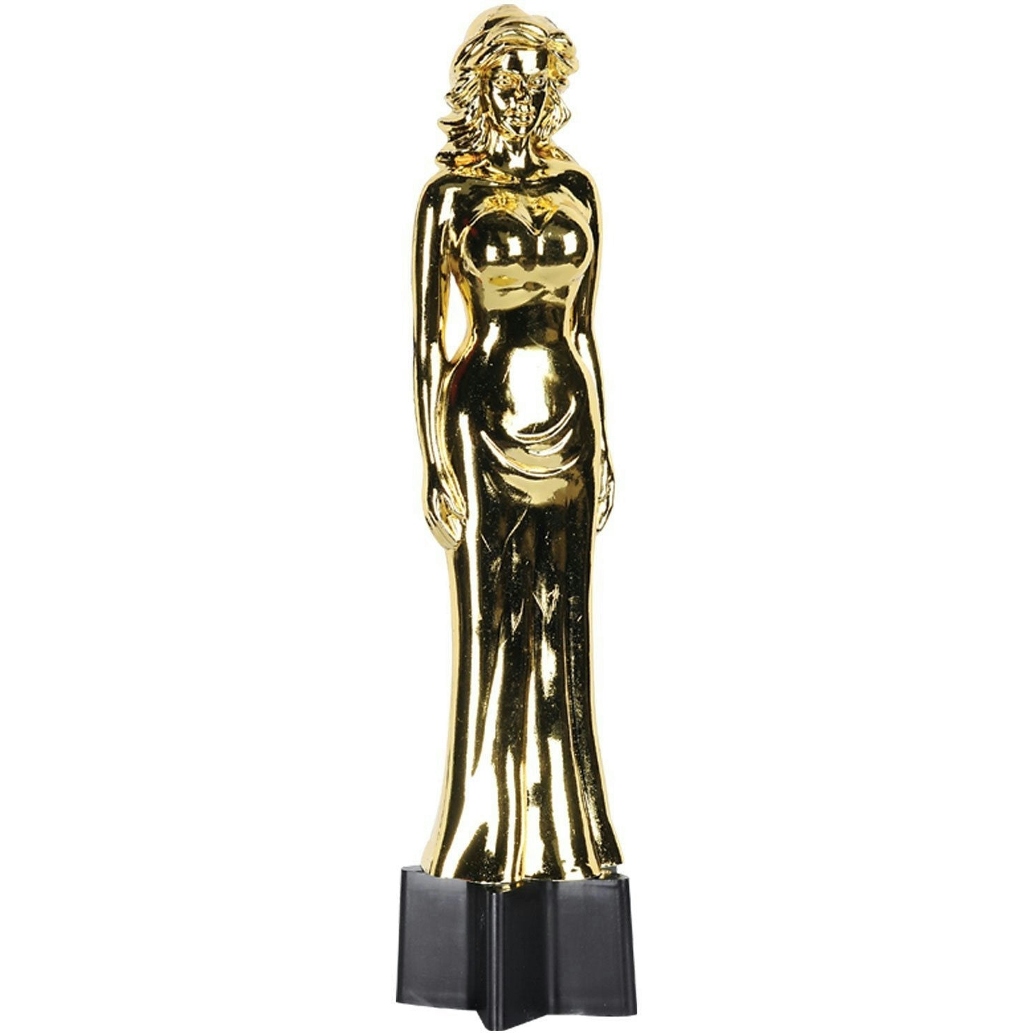 Gold Plastic Awards Night Female Statuette Statue Trophy by HalloweenStore.com