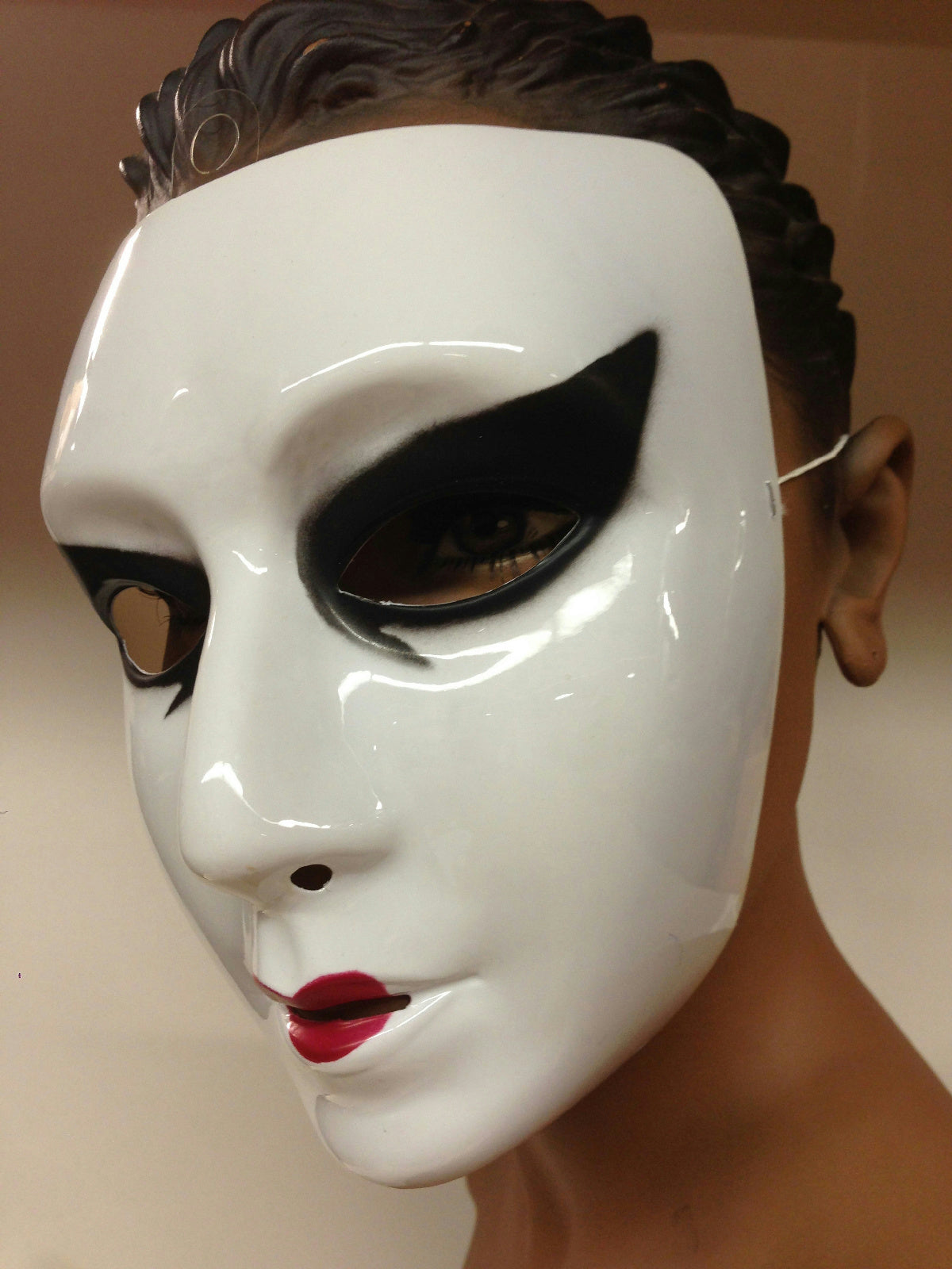 Cesar Painted White Female Semi-Rigid Plastic Face Mask by HalloweenStore.com