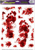 Bloody Footprints Peel 'N Place Halloween Decoration by HalloweenStore.com