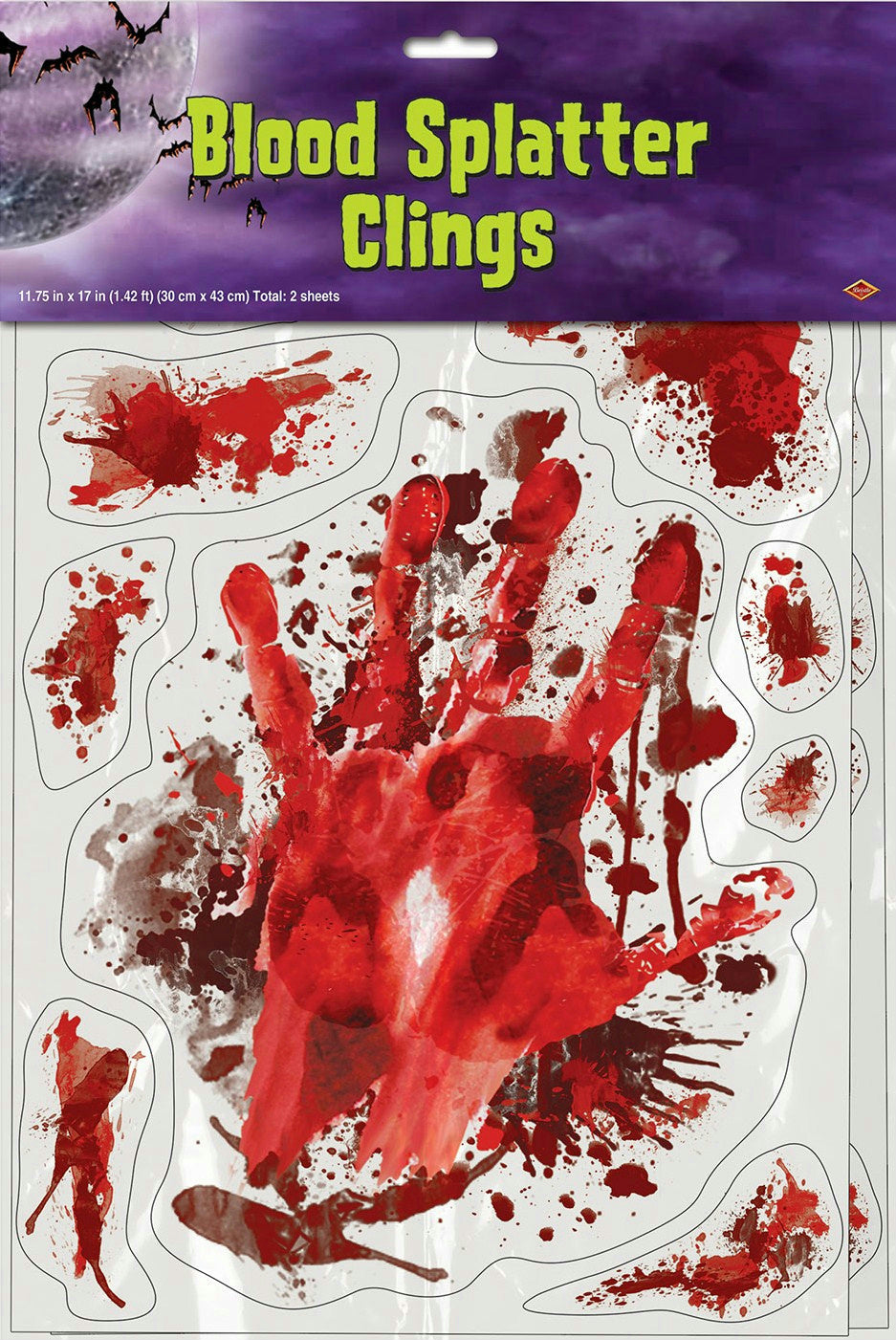 Blood Splatter Halloween Window Clings by HalloweenStore.com