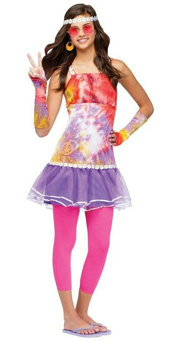Age of Aquarius Hippie Juniors Teen Girls Costume Size 0-9 by HalloweenStore.com