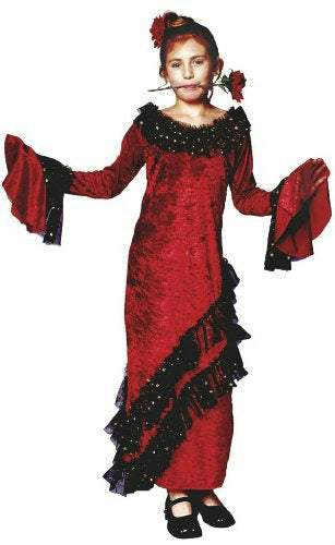 Deluxe Senorita Girls Child Costume Dress Size Small 4-6 by HalloweenStore.com