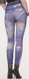 Punk Rock 80s 90s Retro Graphic Jean Leggings Jeggings XS/S (2-6) by HalloweenStore.com