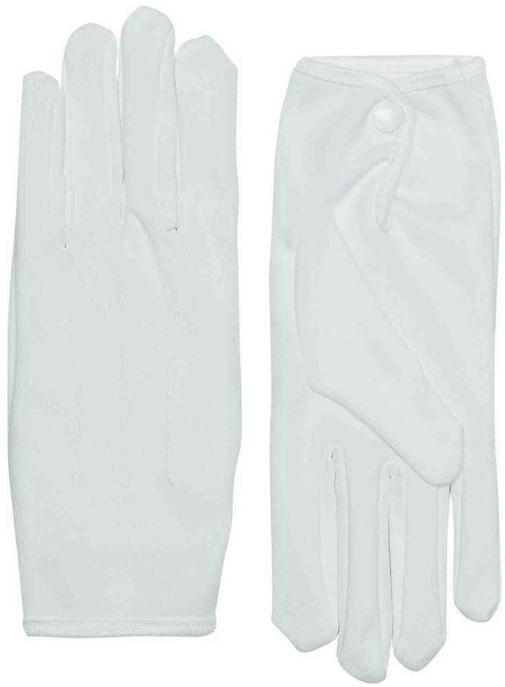 White Parade Santa Jester Formal Gloves with Snap by HalloweenStore.com