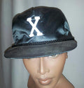 Letter 'X' Shiny Black Adjustable Adult Hat by HalloweenStore.com